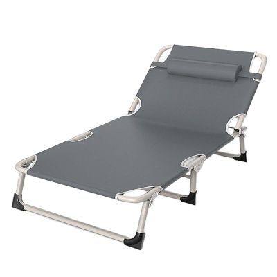 Folding Camping Cot for Adluts, Portable Lightweight Camping Bed with Pillow,4-Position Adjustable Backrest with Strong Steel Frame,Indoor Outdoor Recliner Chair for Home,Office,Outdoor (Style -1)