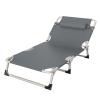 Folding Camping Cot for Adluts, Portable Lightweight Camping Bed with Pillow,4-Position Adjustable Backrest with Strong Steel Frame,Indoor Outdoor Recliner Chair for Home,Office,Outdoor (Style -1)