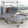 Folding Camping Cot for Adluts, Portable Lightweight Camping Bed with Pillow,4-Position Adjustable Backrest with Strong Steel Frame,Indoor Outdoor Recliner Chair for Home,Office,Outdoor (Style -1) view 2