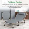 Folding Camping Cot for Adluts, Portable Lightweight Camping Bed with Pillow,4-Position Adjustable Backrest with Strong Steel Frame,Indoor Outdoor Recliner Chair for Home,Office,Outdoor (Style -1) view 4
