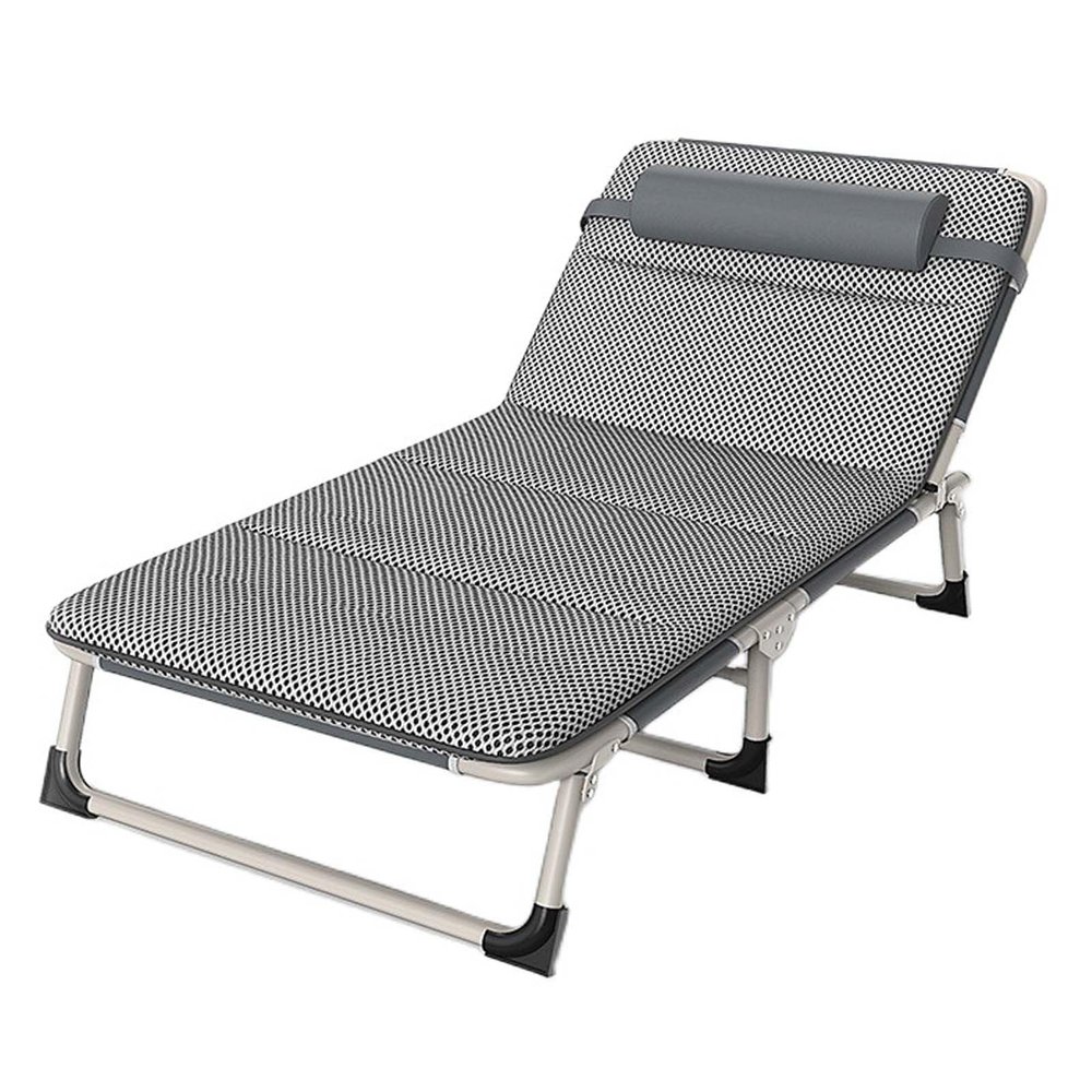 Folding Camping Cot for Adluts, Portable Lightweight Camping Bed with Pillow,4-Position Adjustable Backrest with Strong Steel Frame,Indoor Outdoor Recliner Chair for Home,Office,Outdoor (Style -3)