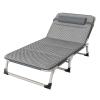 Folding Camping Cot for Adluts, Portable Lightweight Camping Bed with Pillow,4-Position Adjustable Backrest with Strong Steel Frame,Indoor Outdoor Recliner Chair for Home,Office,Outdoor (Style -3)