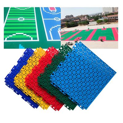 25CM PP Splicing Sports Floor mat for Indoor Outdoor, Basketball Court Anti Slip and wear-Resistant Modular Interlocking Floor Tiles (Color : Red, Size : 10PCS)