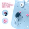 4 Packs Tassel Hanger for Bogg Bag, Insert Carabiner Key Chain Holder Charms, Accessories for Bogg Bags (Pink) view 3