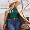 Ekouaer Women's Turtleneck Shirts Ribbed Pullover Sweater Long Sleeves Tops Midweight Thermal Underwear Blouse Green S view 2