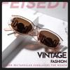 FEISEDY Retro Trendy Rectangle Sunglasses Women Men Vintage 90s Small Narrow Square Sunglasses B2322 view 4
