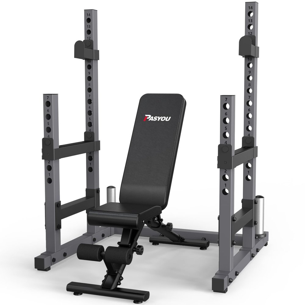 PASYOU Ajustable Weight Bench with Squat Rack (PA500 & SR30)