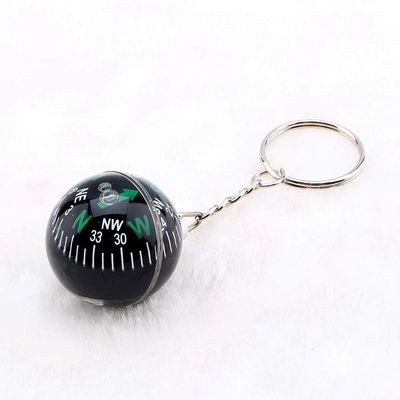 Ball Compass Keychain, 28mm Liquid Filled Compass Key Rings Outdoor Navigation Tool for Camping Hiking Survival Navigation Equipment Compass Small Compass Survival Keychain Gadgets