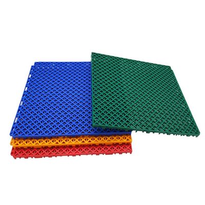 10pcs PP Modular Interlocking Floor Tiles, Indoor Outdoor Anti Slip and wear-Resistant Sports Floor mats with Drainage Holes, 1ft (Color : Blue, Size : 10PCS)