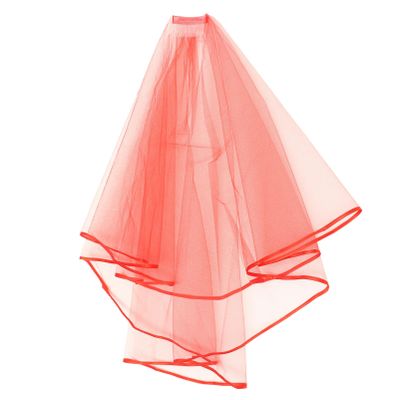 Beaupretty Double Layer Satin Short Bridal Veil with Comb Lightweight Wedding Veil for Bridal Party Photo Shoot Special Occasion