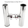 NovelBee 4pcs Stainless Steel Clamp on Fishing Rod Holders with Black Rubber Insert for Rails 7/8" to 1" view 2