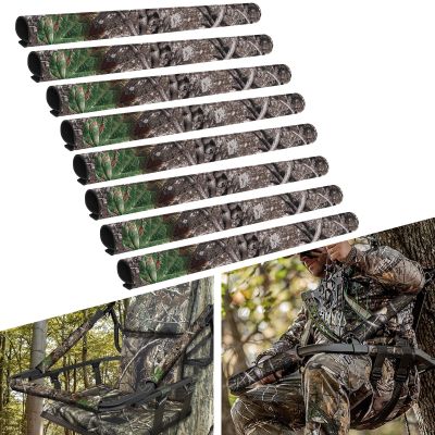 GJL Tree Stand Rail Pads Replacement Shooting Rail Pads Waterproof Camo Treestand Shooting Rail Padding Tree Stand Rail Covers for Tripod Deer Stand Treestand Ladder, Quiet & Easy to Disguise (8 PCS)