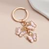 1~3 Pcs Butterfly Charms Keychain Cute Acrylic Crystal Butterfly Chain Tassel Keyring Purse Bag Accessories(Pink) view 2