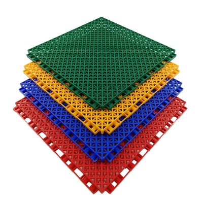 12 inch PP Modular Interlocking Floor Tiles, Indoor Outdoor Anti Slip and wear-Resistant Sports Floor mats with Drainage Holes (Color : Red, Size : 10PCS)