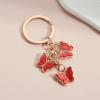 1~3 Pcs Butterfly Charms Keychain Cute Acrylic Crystal Butterfly Chain Tassel Keyring Purse Bag Accessories(Red) view 2