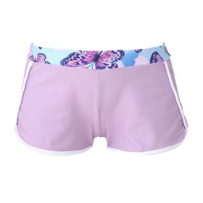Hedmy Kids Girls Elastic Swim Shorts Athletic Bikini Bottoms Sports Underwear Tropical Print Boyleg Swimsuit Butterfly 12 Years