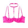 YOOJOO Women's Sexy 1/4 Cup Halter Neck Sheer Lace Bra Push Up Underwired Bralette Bra Tops Halter Neck-HP X-Large view 4