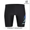 KANAV Men's Swim Jammers Athletic Swimsuit Compression Swimwear Bathing Swimming Shorts Endurance Long Racing Training Black/Blue view 2