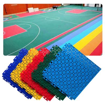 25cm PP Modular Interlocking Floor Tiles, Indoor Outdoor Anti Slip and wear-Resistant Sports Floor mats with Drainage Holes (Color : Red, Size : 10PCS)