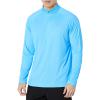 SG Edge Mens UPF 50+ Rash Guard 1/4 Zip Up Swim Shirt Long Sleeve Moisture Wicking Quick Dry Lightweight Fishing Running Hiking, Blue, Large view 1