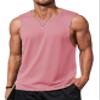 MAGCOMSEN Mens Tank Tops Summer Sleeveless Muscle Shirt Training Cut Off Shirts Casual Breathable Undershirt Beach Grey Pink S view 1