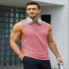 MAGCOMSEN Mens Tank Tops Summer Sleeveless Muscle Shirt Training Cut Off Shirts Casual Breathable Undershirt Beach Grey Pink S view 2