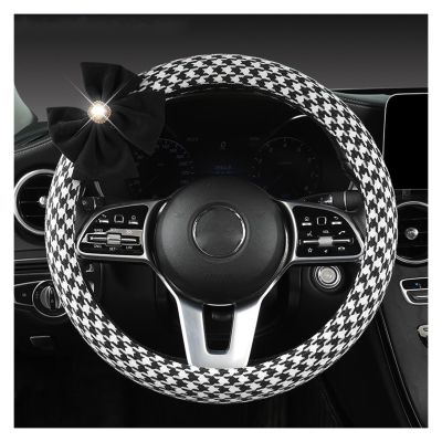 FUERU Car Steering Wheel Cover Set Car Steering Wheel Cover Breathable Linen Beautiful and Durable Car Interior Decorations (Color : 3#)