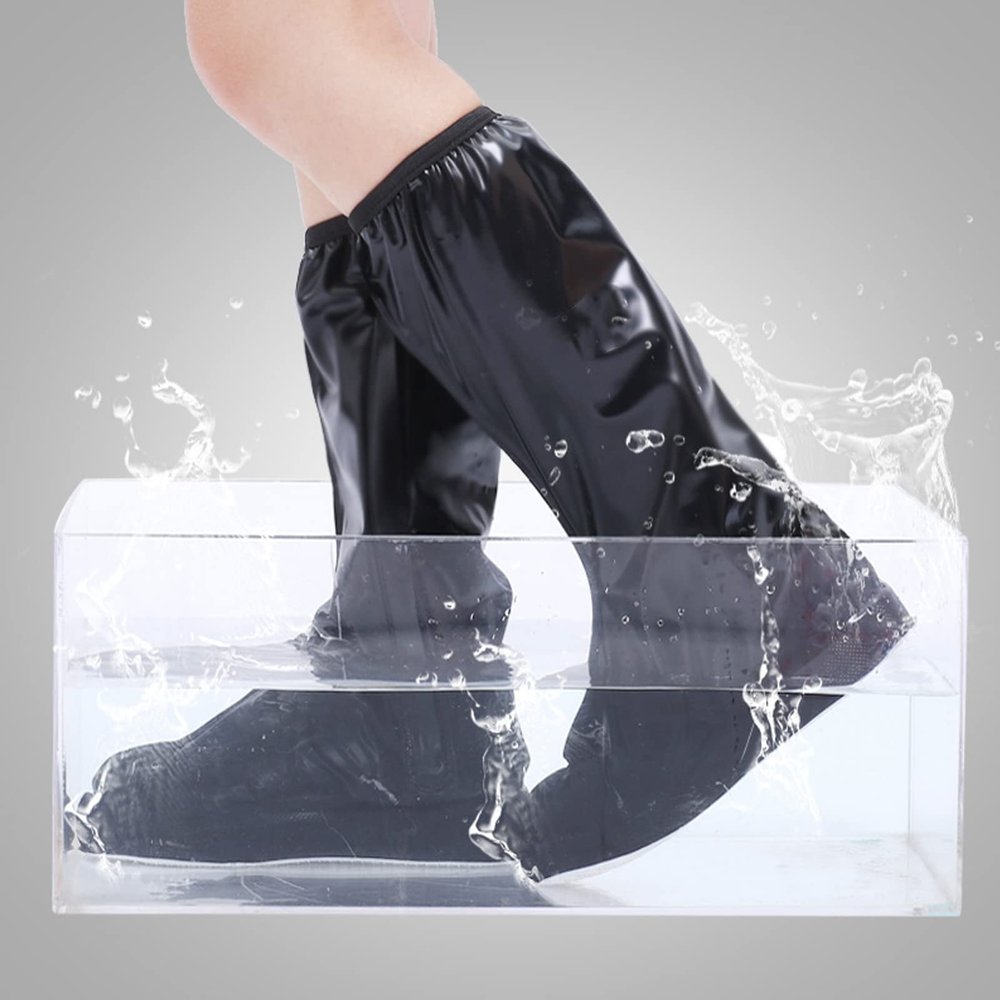 TITA-DONG Waterproof Rain Boot Shoe Covers, Reusable & Foldable PVC Rainproof Boot Covers for Outdoor Sports Hiking Climbing Camping Scooter Travel, Antislip, Rain Gear for Men Women