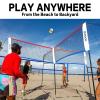 GOOX 4 Square Volleyball Net Game Set, 14 FT 4-Way Volleyball Net for Backyard Beach Lawn, Portable Four Square Volleyball Net for Adults & Youths with Vollyball, Pump, Carry Bag(red and Blue) view 2