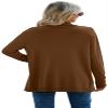 GRECERELLE Women's Fall Winter Long Sleeve Open Front Lightweight Business Casual Dressy Cardigan Sweater, Coffee, Large view 2