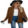GRECERELLE Women's Fall Winter Long Sleeve Open Front Lightweight Business Casual Dressy Cardigan Sweater, Coffee, Large view 3