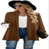 GRECERELLE Women's Fall Winter Long Sleeve Open Front Lightweight Business Casual Dressy Cardigan Sweater, Coffee, Large view 4