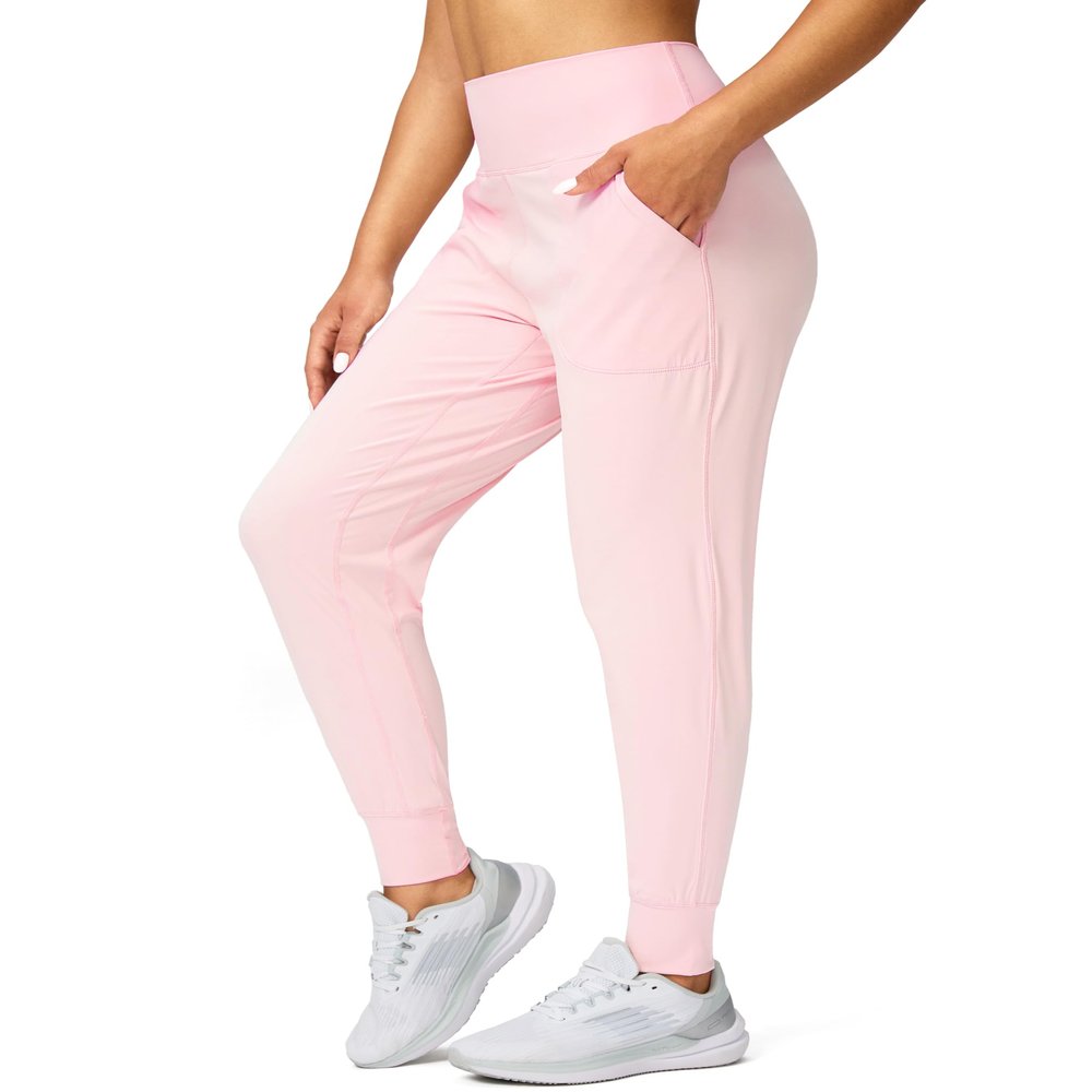 G Gradual Women's Joggers High Waisted Yoga Pants with Pockets Loose Leggings for Women Workout, Athletic, Lounge (Pink, XX-Large)