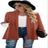 GRECERELLE Women's Open Front Cardigan 2025 Lightweight Long Sleeve Casual Business Trendy Sweater Outwear, Rusty Red, Medium view 4