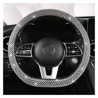 FUERU Car Steering Wheel Cover Set Car Steering Wheel Cover D Type Fashion with Diamond Grip Comfortable Car Interior (Color : 2#)