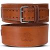 Leatherific | Genuine Leather Weight Lifting Belt | 8 mm Thick, 4" Wide | Heavy duty, Padded, Steel Buckle | For Bodybuilding, Cross Training, Weight Training, Lumbar Support (XL(Fits 40"-45"), Pecan view 1