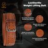 Leatherific | Genuine Leather Weight Lifting Belt | 8 mm Thick, 4" Wide | Heavy duty, Padded, Steel Buckle | For Bodybuilding, Cross Training, Weight Training, Lumbar Support (XL(Fits 40"-45"), Pecan view 3