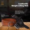Leatherific | Genuine Leather Weight Lifting Belt | 8 mm Thick, 4" Wide | Heavy duty, Padded, Steel Buckle | For Bodybuilding, Cross Training, Weight Training, Lumbar Support (XL(Fits 40"-45"), Pecan view 4