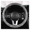 FUERU Car Steering Wheel Cover Set Car Steering Wheel Cover Fashion with Drill Breathable Sweat-Absorbing Car Interior Accessories (Color : 2#) view 1