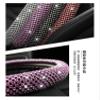 FUERU Car Steering Wheel Cover Set Car Steering Wheel Cover Fashion with Drill Breathable Sweat-Absorbing Car Interior Accessories (Color : 2#) view 4