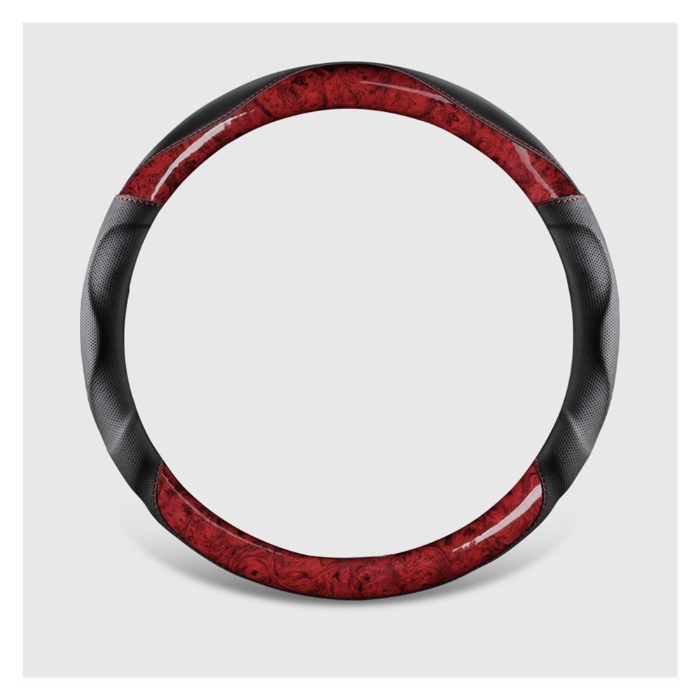 FUERU Car Steering Wheel Cover Set Car Steering Wheel Cover Wood Grain Carbon Fiber Leather Ultra-Thin Comfortable Car Interior (Color : 2#)