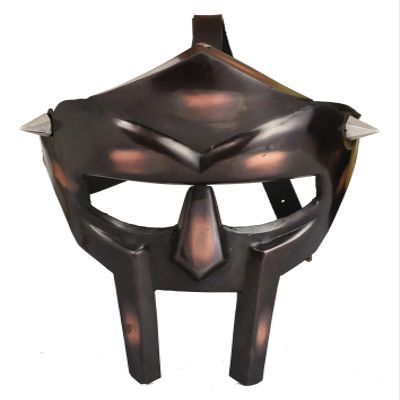 Medieval Warrior Steel Mask MF Doom Gladiator Mask Madvillain 18g Mild Steel Face Armor mask Replica Roleplay costume