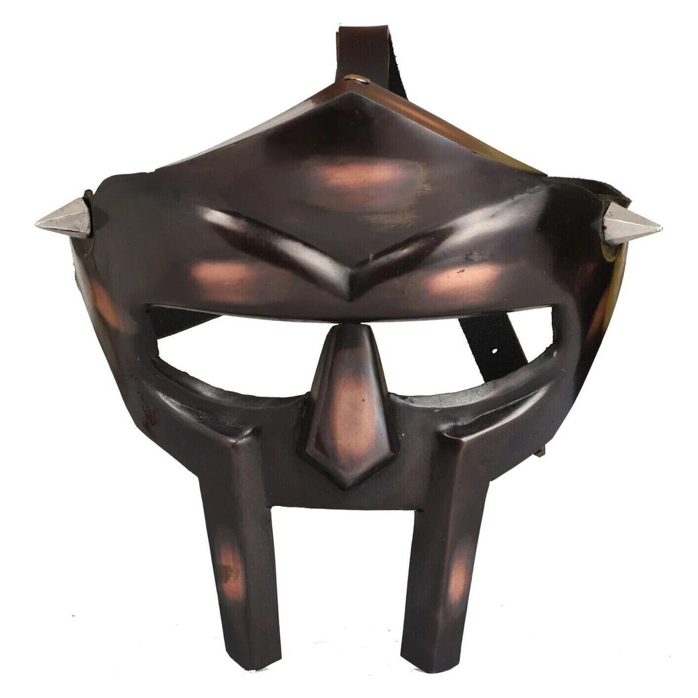 Medieval Warrior Steel Mask MF Doom Gladiator Mask Madvillain 18g Mild Steel Face Armor mask Replica Roleplay costume