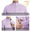 SG Edge Mens UPF 50+ Rash Guard 1/4 Zip Up Swim Shirt Long Sleeve Moisture Wicking Quick Dry Lightweight Fishing Running Hiking, Lavender Frost, X-Large view 4
