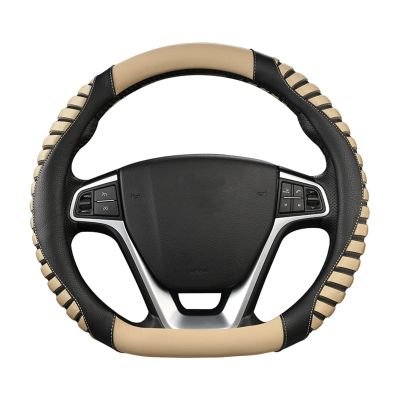 FUERU Car Steering Wheel Cover Set Car Steering Wheel Cover D Type Breathable Ice Silk Moisture Absorption Anti-Wrinkle Car Interior (Color : 3#)