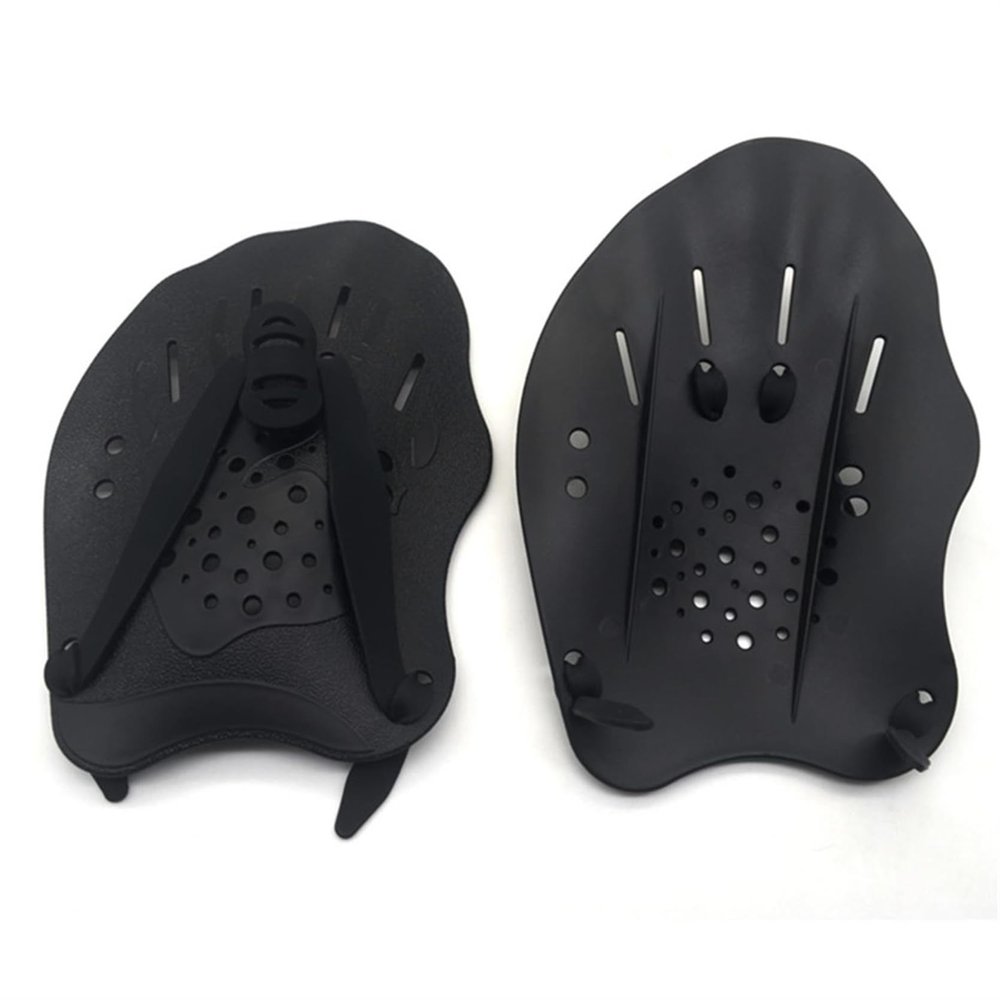 Ellylian Swim Paddles Hand, Swim Training Hand Paddles with Adjustable Straps, Swimming Hand Paddles for Women and Men, Black