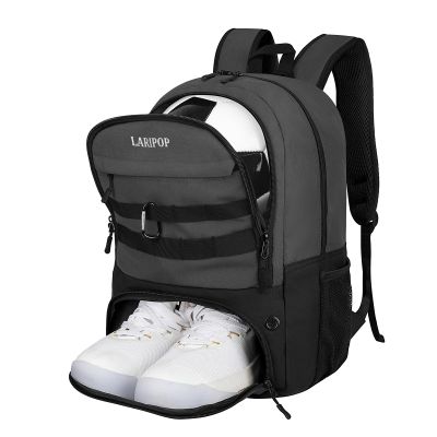 LARIPOP Soccer Backpack,Soccer Bag with Ball Holder and Shoe Compartment,Sports Equipment Training Bags Fits Basketball Football Volleyball and Accessories