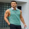 MAGCOMSEN Mens Tank Tops Sleeveless Muscle Shirt Training Cut Off Shirts Casual Breathable Undershirt Summer Beach Grey Green XL view 2