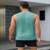 MAGCOMSEN Mens Tank Tops Sleeveless Muscle Shirt Training Cut Off Shirts Casual Breathable Undershirt Summer Beach Grey Green XL view 4