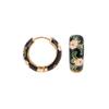 Vintage Enamel Flower Small Hoop Earrings Retro Japanese Style Flowers Ear Clip-on for Women Delicate Jewelry Mother's Day Gift Thanksgiving Gift-C blank view 1